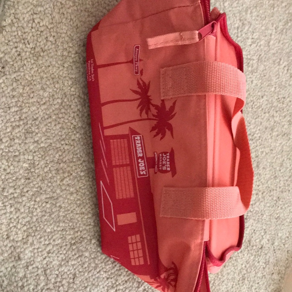 Trader Joe's Coral Pink Tote Bag